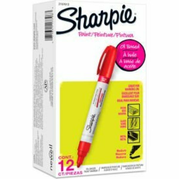 Sanford Sharpie Paint Marker, Oil Based, Medium, Red Ink 2107613
